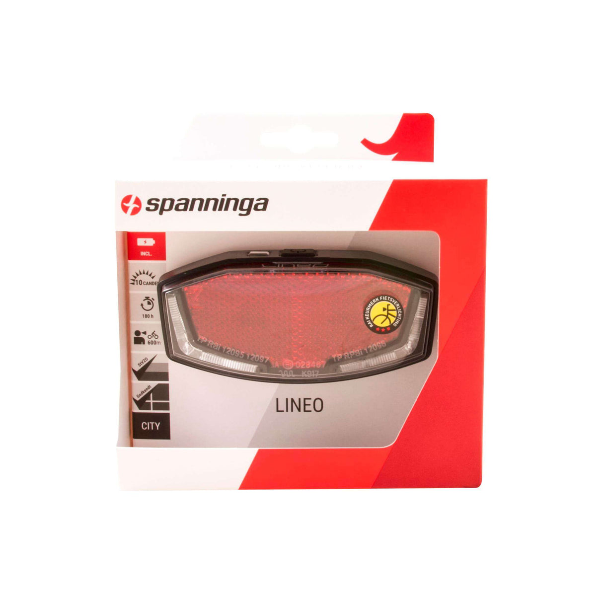 Spanninga Hecklicht Lineo XB Akku 50 80 mm