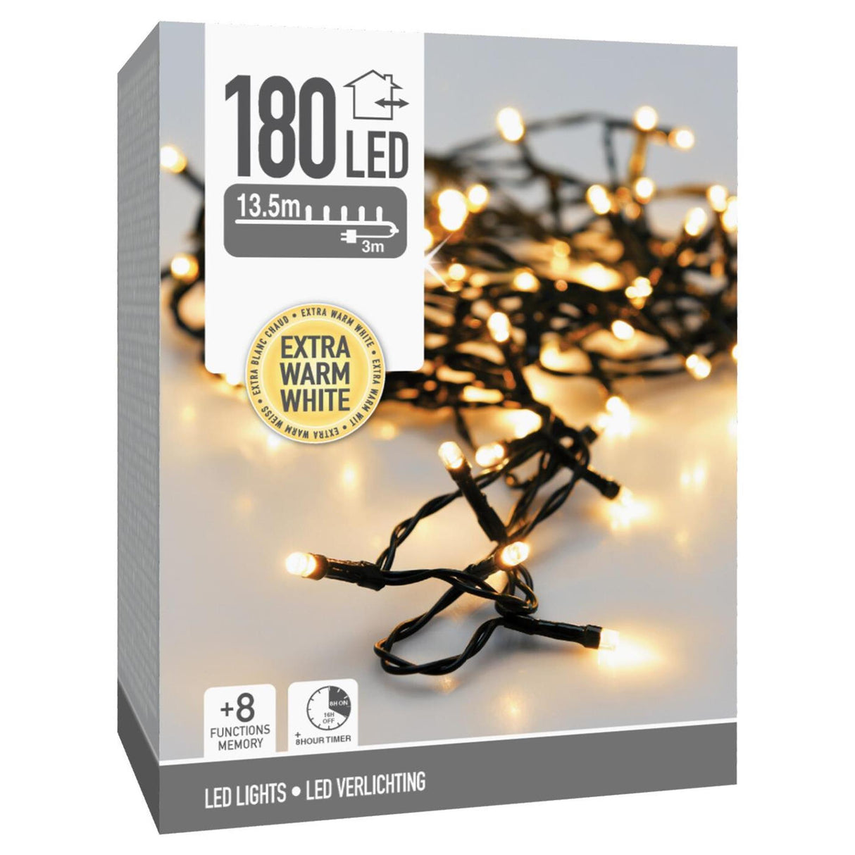 Weihnachtsbeleuchtung 180 LED extra warmweiß