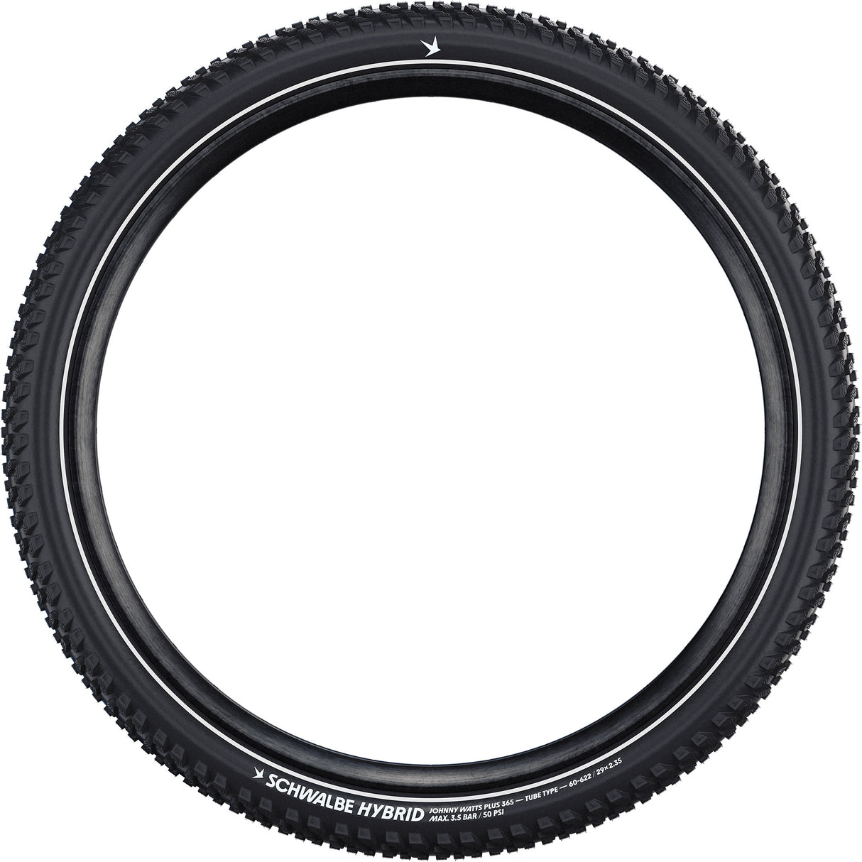 Schwalbe vouwband johnny watts plus hybrid 365 60-584 +r zwart