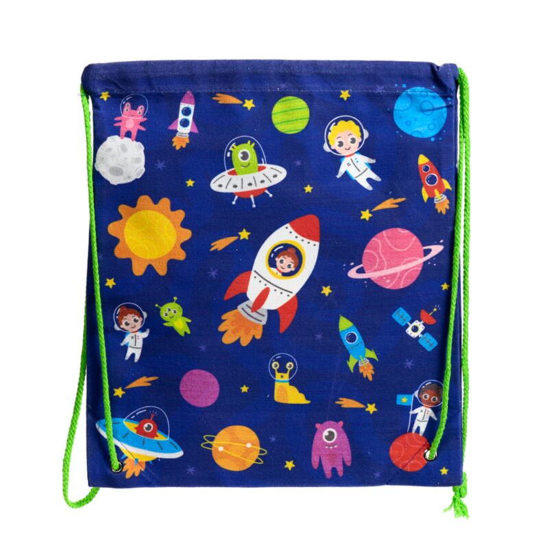 Raumfahrt-Leinenrucksack mit Kordelzug
