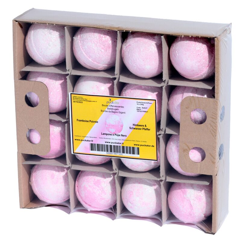 Sheabutter-Badebomben-Tablett – Himbeere, schwarzer Pfeffer