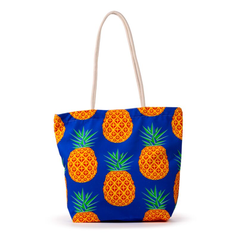 Strandtasche aus Segeltuch mit Ananas-Print