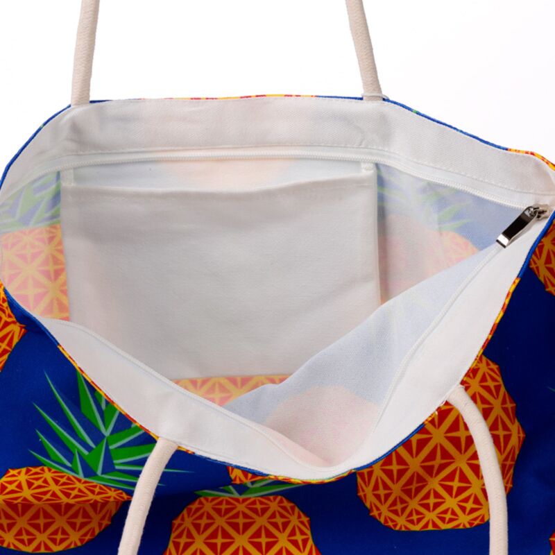 Strandtasche aus Segeltuch mit Ananas-Print