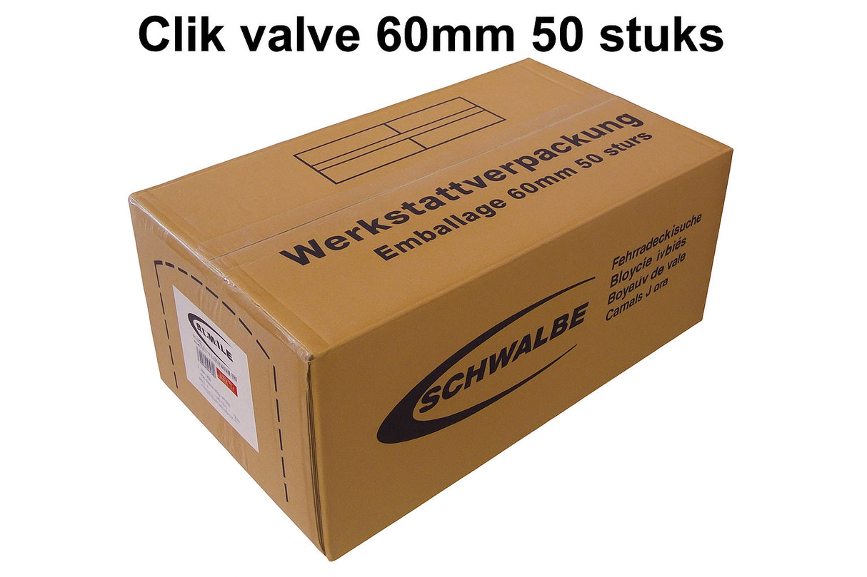 Schwalbe Schlauch 23 30-622 630 SCV15 Klickventil 60mm Werkstattverpackung 50 Stück