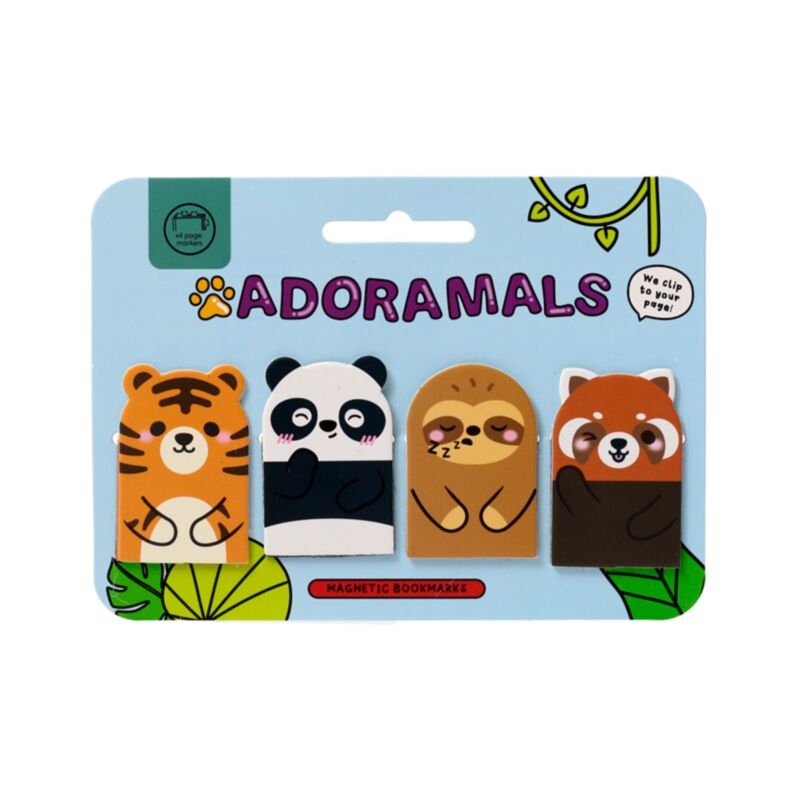 Adoramals magnetisches Lesezeichen-Set mit wilden Tieren