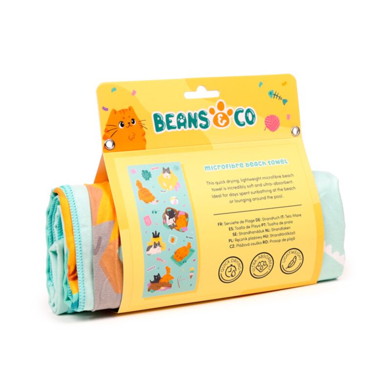 Beans Co Cats Mikrofaser-Strandtuch