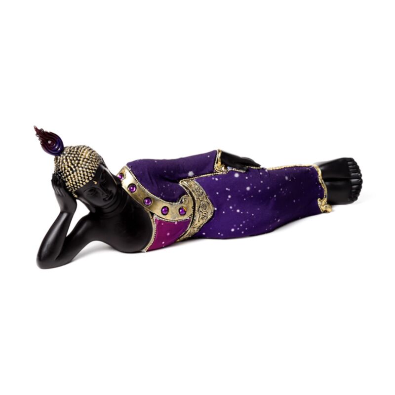 Lila schwarzer thailändischer Buddha ruht
