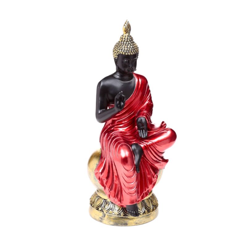 Rote, schwarzgoldene thailändische Buddha-Beleuchtung