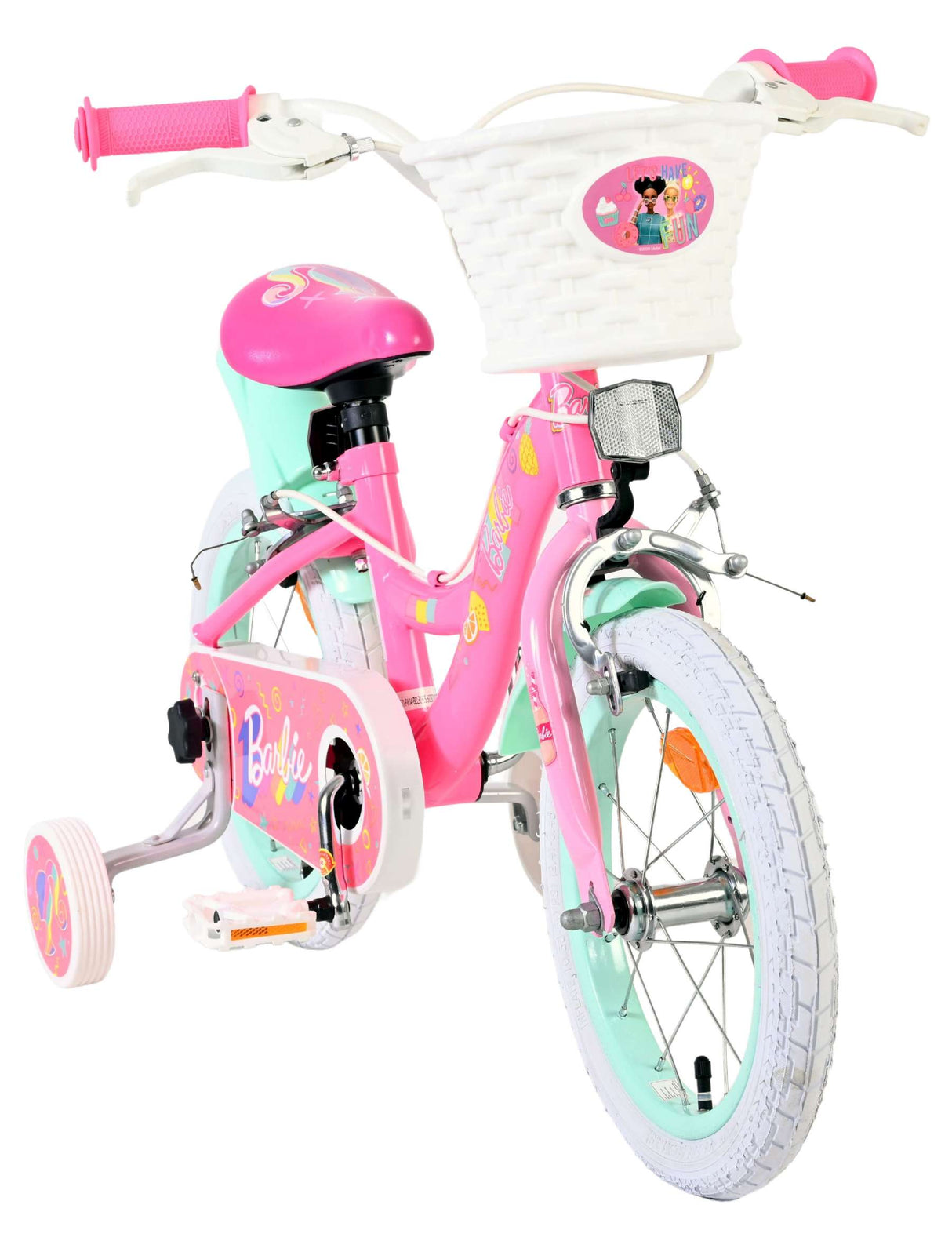 Barbie Kinderfahrrad – Mädchen – 14 Zoll – Pink – zwei Handbremsen