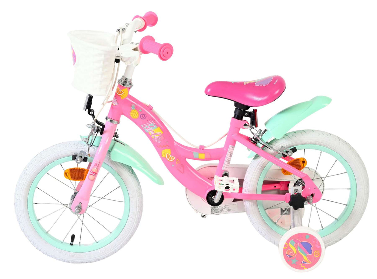 Barbie Kinderfahrrad – Mädchen – 14 Zoll – Pink – zwei Handbremsen