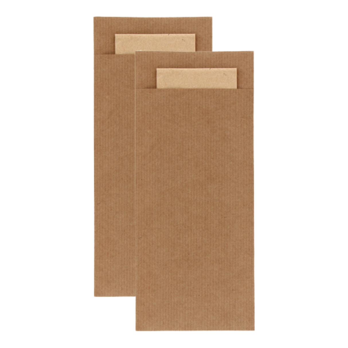 Bestekzakje pochette kraft met naturel servet (600 stuks)