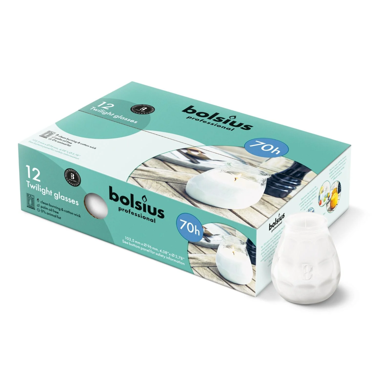 Bolsius Dämmerungsweiß (12 Stück)