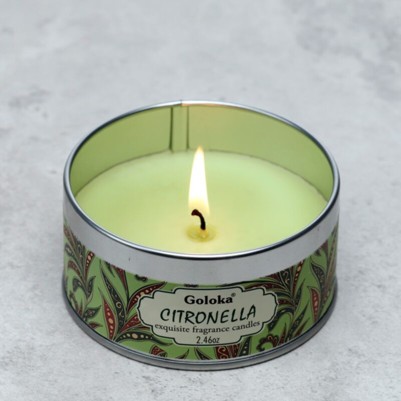 Goloka Citronella-Paraffinwachs-Duftkerze in einer Dose