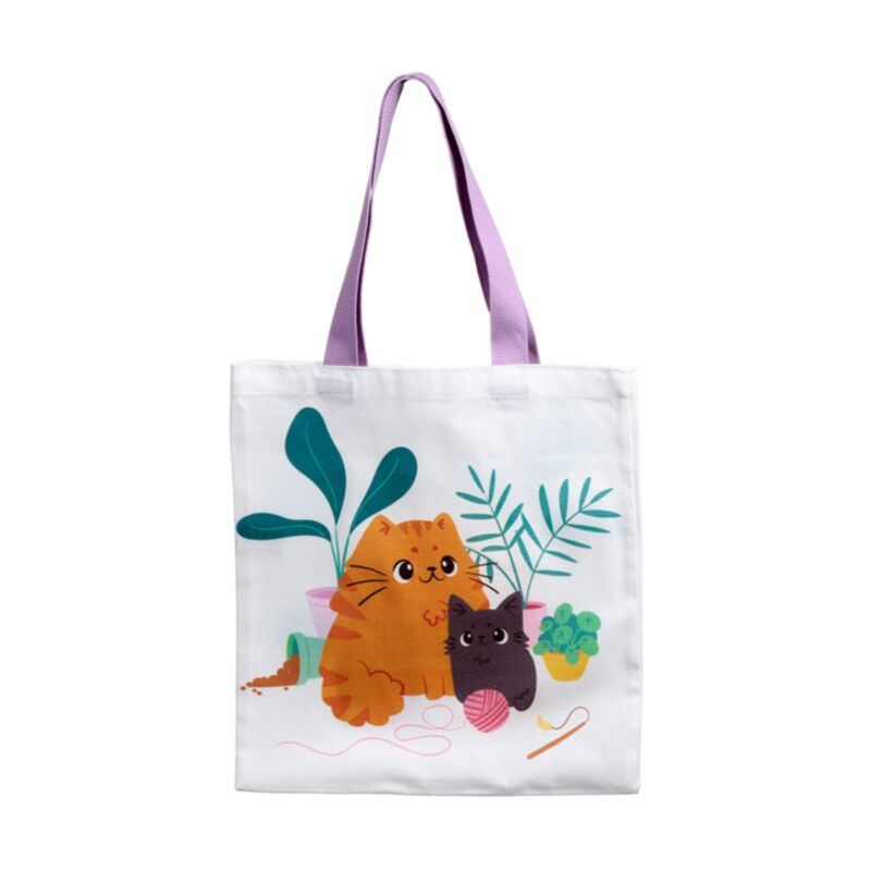 Beans Co Cats wiederverwendbare Polycotton-Tasche