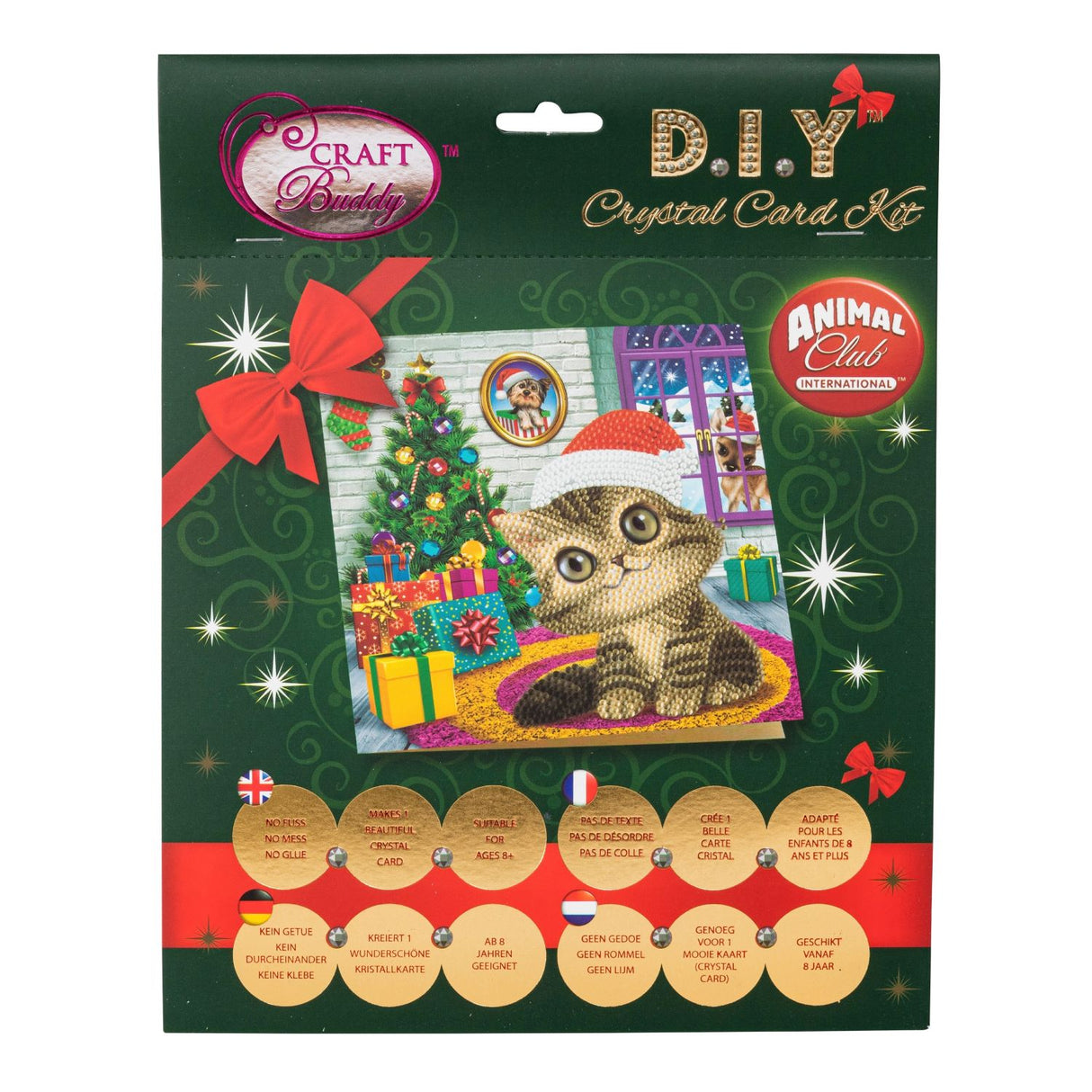 Brandunit Diamond Painting – Weihnachtskarte eines Kätzchens