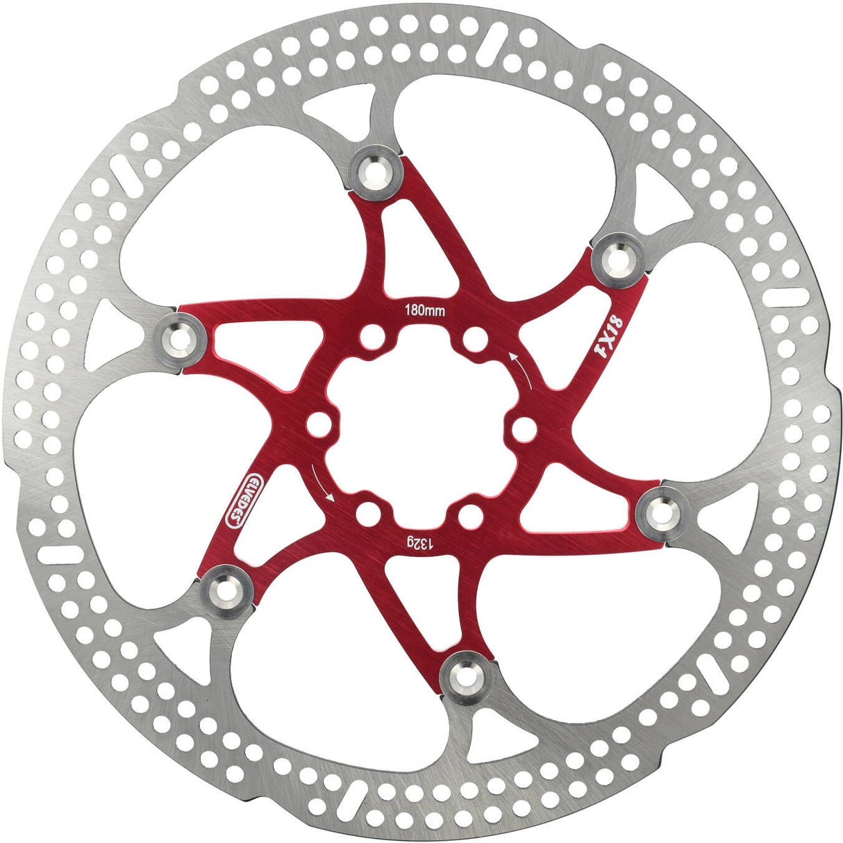 ELVEDEN Floating Rotor 180 mm 132G 6 Löcher+Kampf Red 2015151