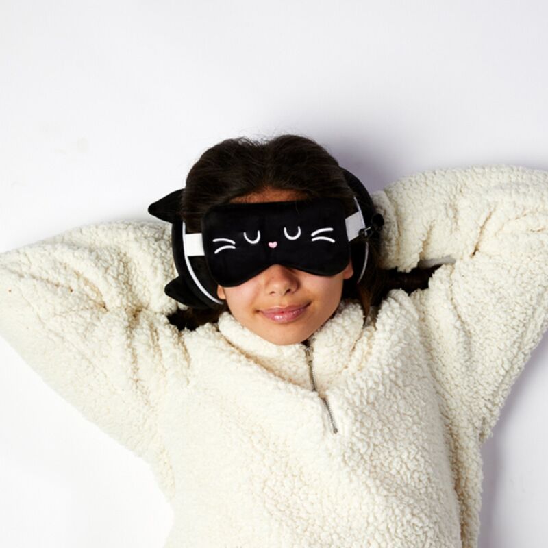 Relaxeazzz Feline feine runde Reisekissen-Schlafmaske