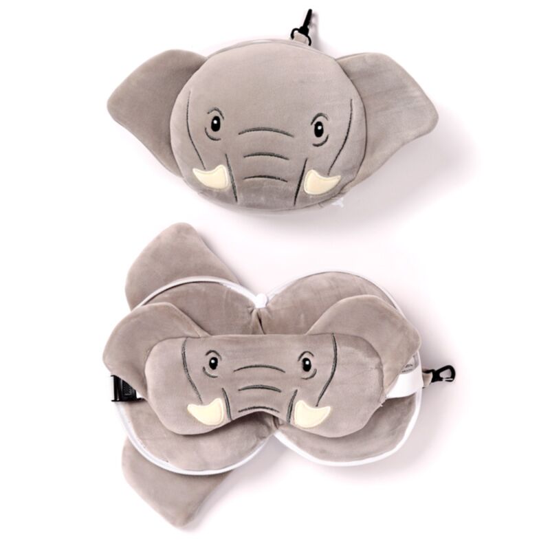Relaxeazzz Elefant runde Reisekissen-Schlafmaske