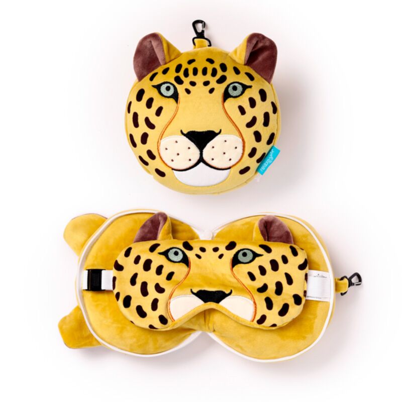 Relaxeazzz Leopard runde Reisekissen-Schlafmaske