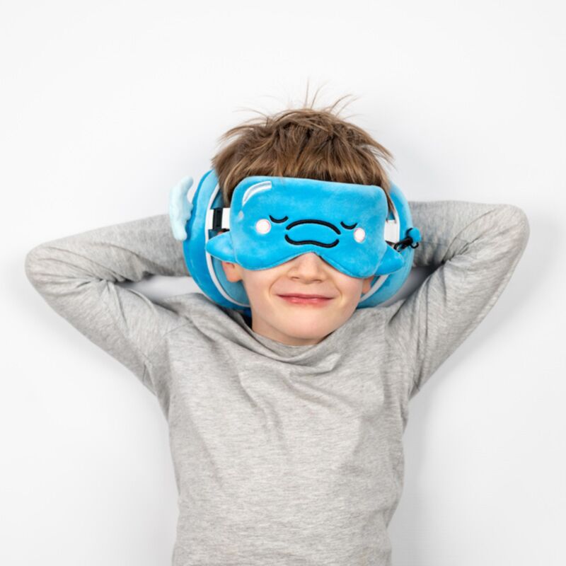 Relaxeazzz adoramals blu the Dolphin runde Reisekissen-Schlafmaske