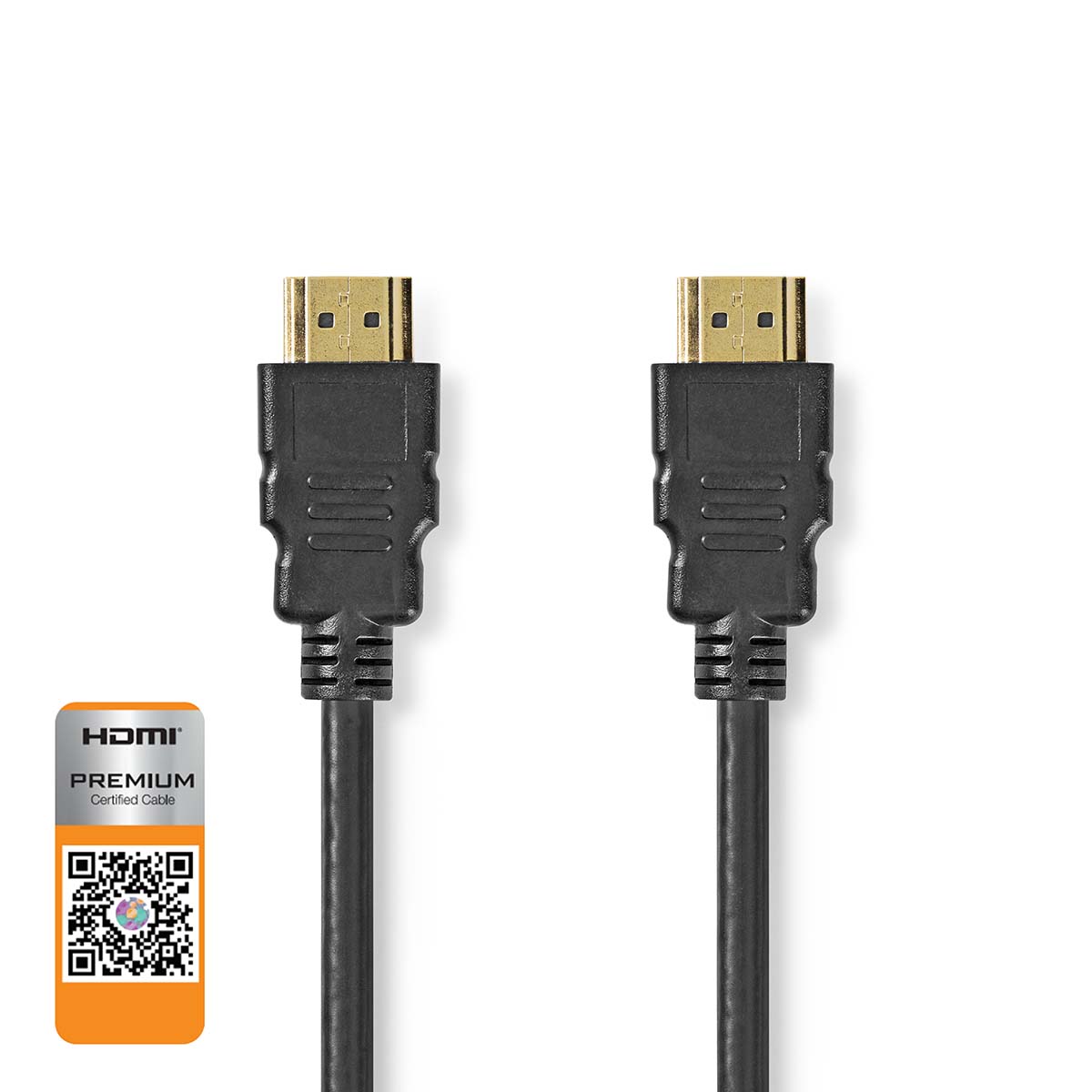 Nedis Premium-Hochgeschwindigkeits-HDMI™-Kabel mit Ethernet | HDMI™-Anschluss | HDMI™-Anschluss | 4k@60Hz | 18 GBit/s | 1,00m | rund | PVC | schwarz | Etikett - cvgl34050bk10