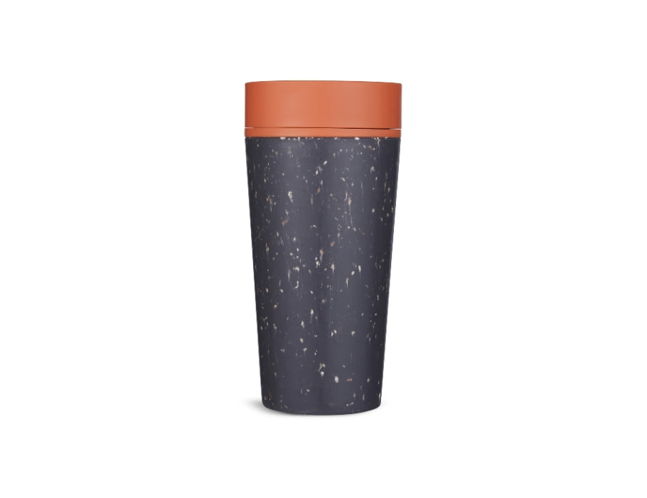 Circular Co. Kaffeetasse - runde Tasse - schwarz orange - 340 ml