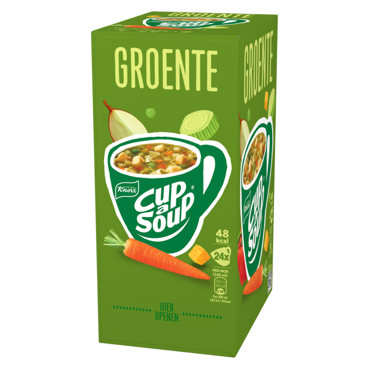 Cup-a-soup unox 4-pack – 1x kip, 1x tomaat, 1x champignon crème, 1x groente – 84 porties – instantsoep – houdbaar (b-0276)