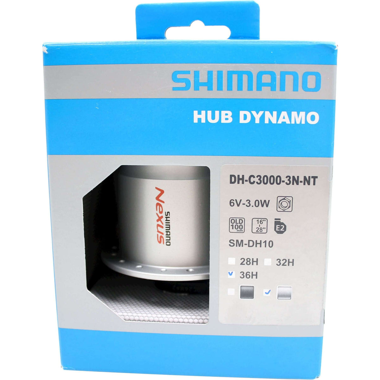 Shimano Dynamo Naf 100 36 Silber DH-C3000 6 V 3,0W Nuss