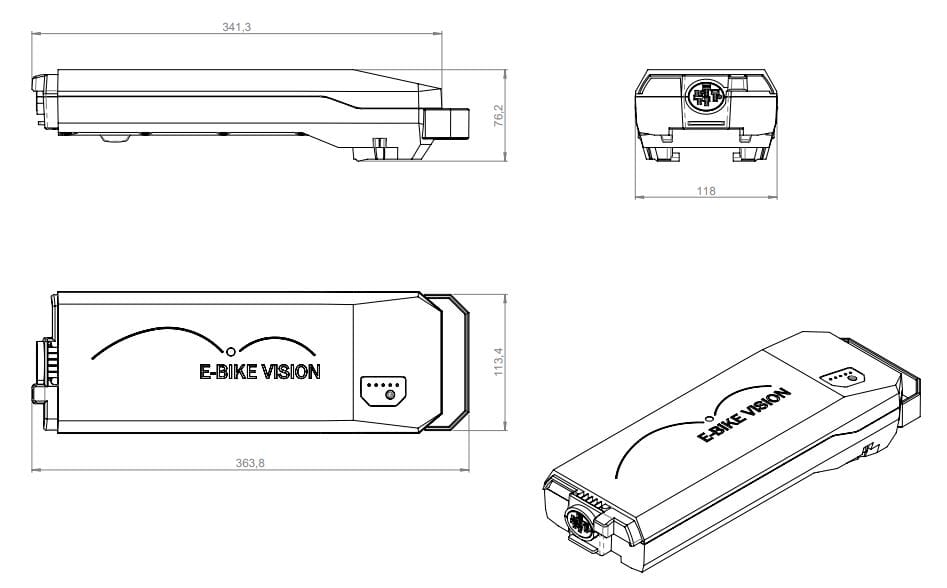 Bosch PowerPack Lite 360Wh Gepäck E-Bike Vision (bes2)