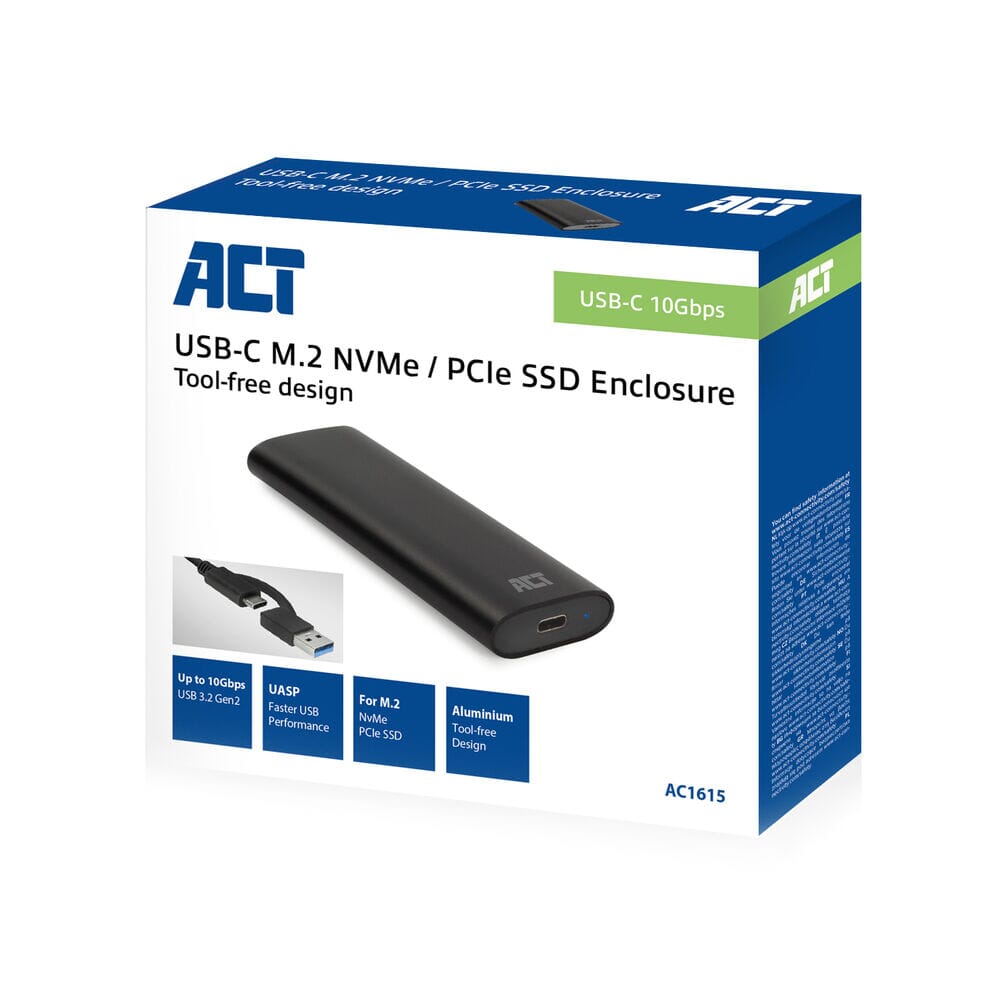 Act USB-C M.2 NVME PCIe SSD-Gehäuse, werkzeuglos