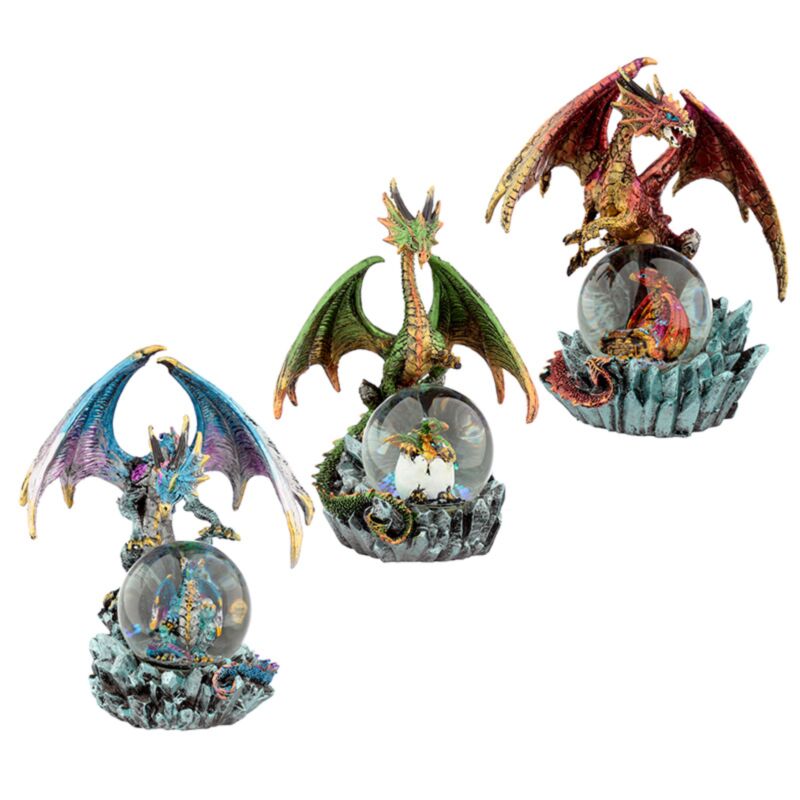 Dark Legends Kristallkugel-Drachen-Schneekugel