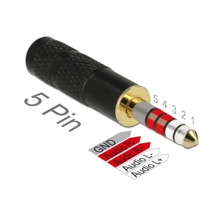 Delock 5-polige Stereo-Stereo-Stereoanlage für männliche Jack bis 4-polige Stereoanlage