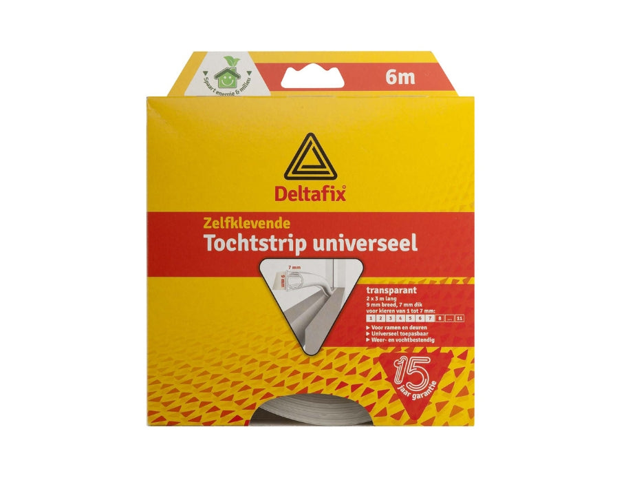 Deltafix Zugluftstreifen – O-Profil – 9 mm x 7 mm – 6 m – transparent