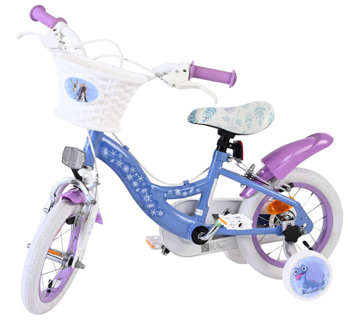 Disney Die Eiskönigin Disney Frozen 2 Kinderfahrrad – Mädchen – 12 Zoll – Blau Lila – Zwei Handbremsen