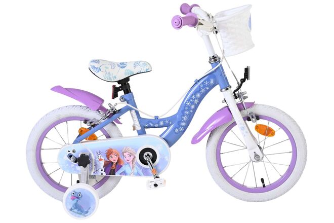 Volare Disney Frozen 2 Kinderfahrrad – Mädchen – 14 Zoll – Blau Lila – Zwei Handbremsen