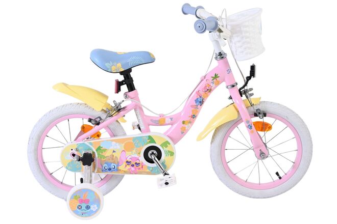 Stich Disney Stitch Kinderfahrrad – Mädchen – 14 Zoll – Pink – zwei Handbremsen