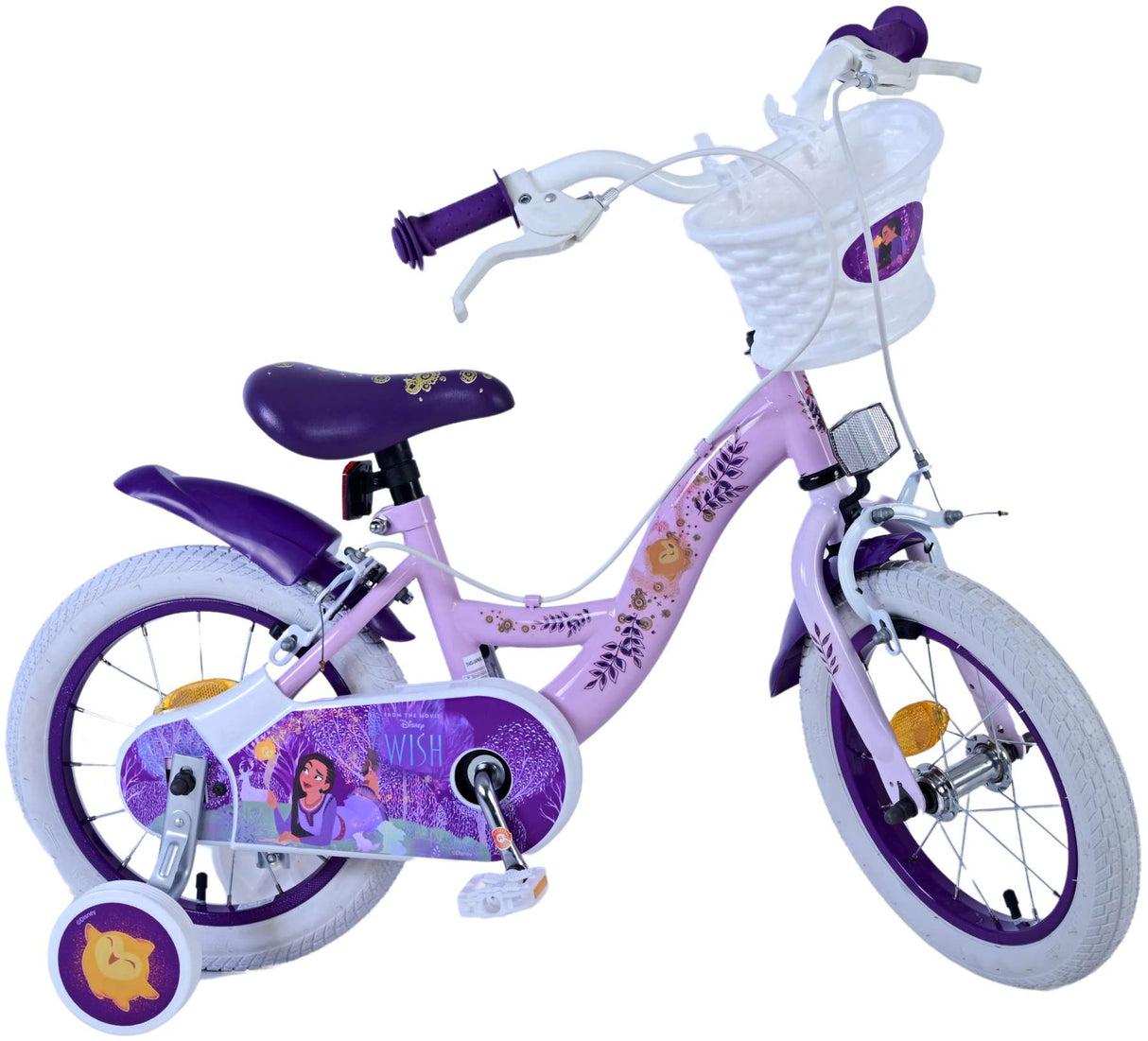 Wünschen Sie Disney Children's Bicycle - Mädchen - 14 Zoll - lila - zwei Handbremsen