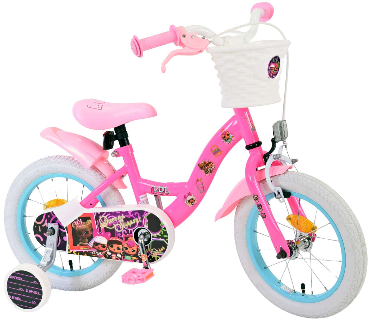 Volare Puppen-Kinderfahrrad – Mädchen – 14 Zoll – Rosa