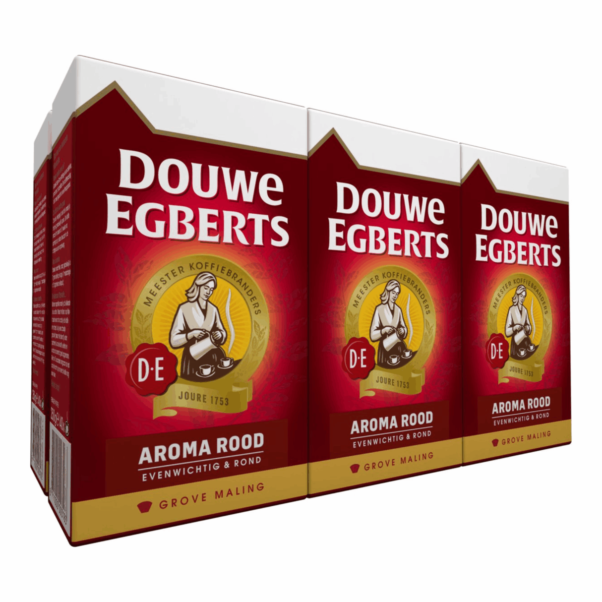 Douwe Egberts Aroma roter grob gemahlener Filterkaffee – 6 x 500 Gramm
