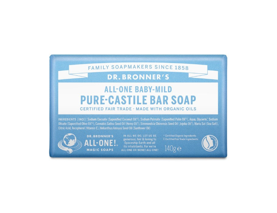 Dr. Bronners Seifenblock - reines Kastilien - Baby - Parfümfrei