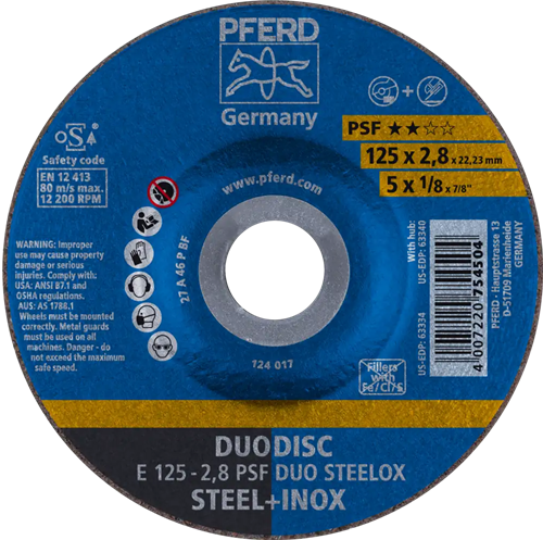 Pferd Kombischeibe 125-2,8 Duo Steelox | 10 Stück
