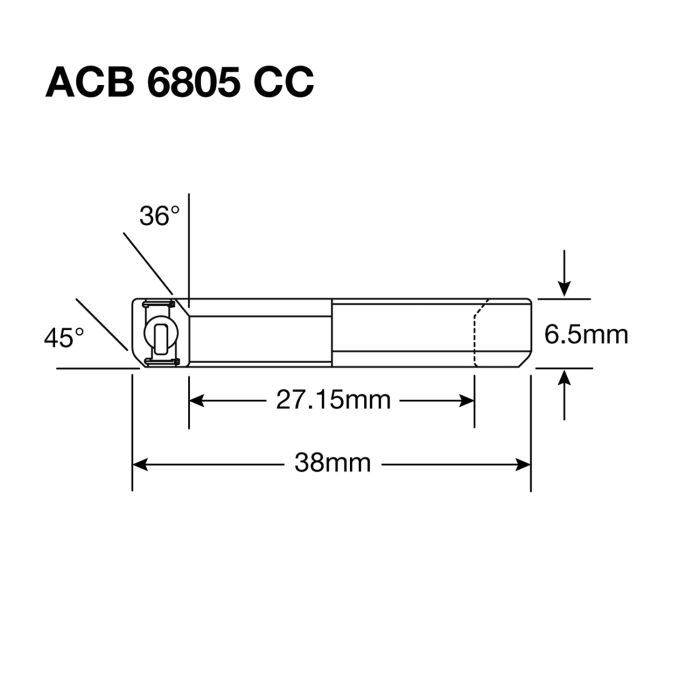Enduro - unterer Steuersatz ACB 6805 cc 27,15x38x6,5 (36x45°)