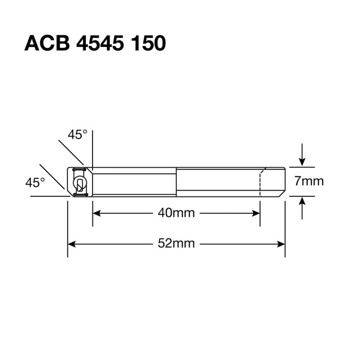 Enduro-Lager ACB 4545 150 SS - 440c rostfrei (Schrägkontakt) - 40x52x7 (45x45°)