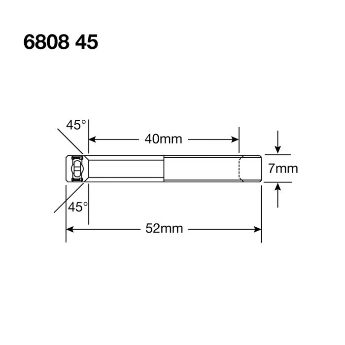 Enduro-Lager 6808 LLB BO 45 - ABEC 5 - Schwarzoxid (Schrägkontakt) - 40x52x7 (45°)