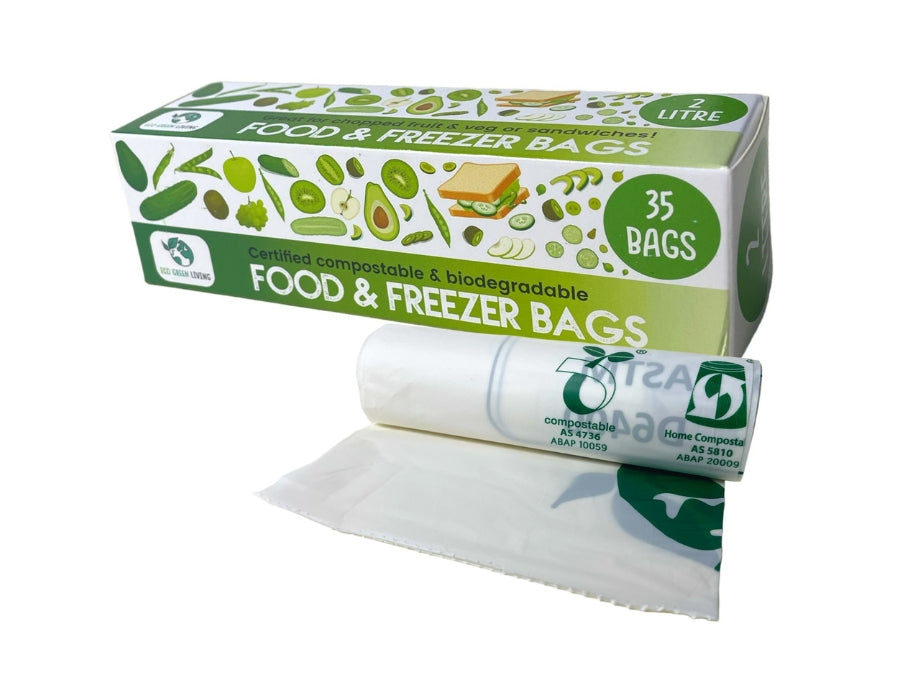 Eco green living composteerbare diepvrieszakken 2 liter - 35 stuks