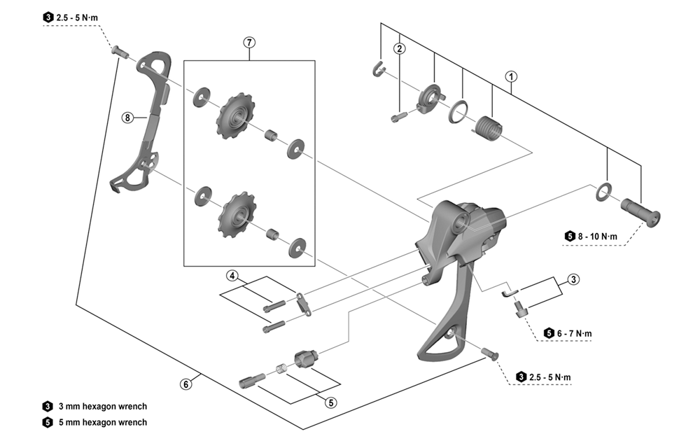 Shimano Acera RD-M3020 SGS 7 8 Geschwindigkeit