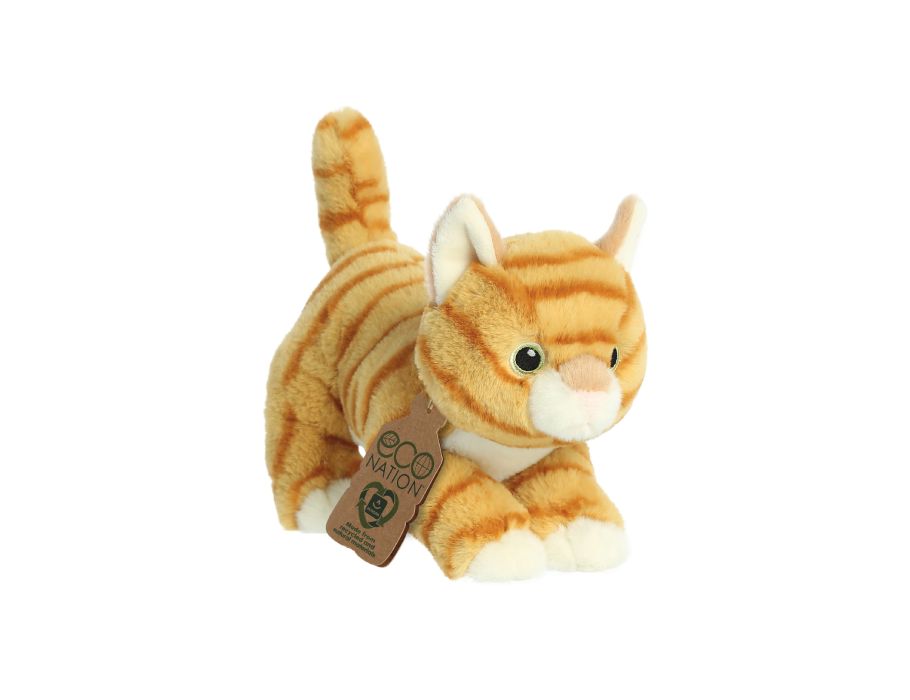 Eco Nation Plüsch-Kuscheltier - orangefarbene Katze - 21 cm