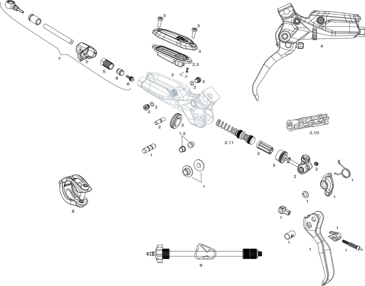 Sram Bremshebel Bremshebel mattschwarz A2