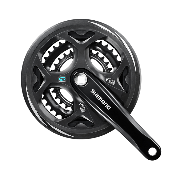 Shimano Kurbelgarnitur Altus M311 7 8s 48-38-28t 175 mm schwarz
