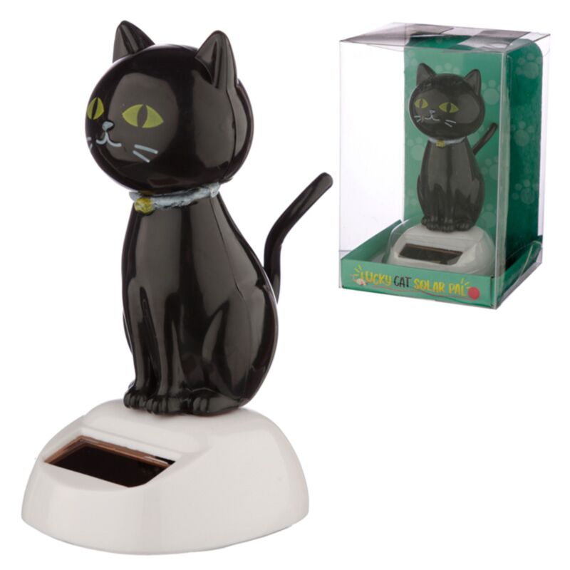 Lucky Black Cat Solarzellen-Solarkumpelfigur